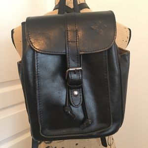Patricia Nash Black Leather Backpack